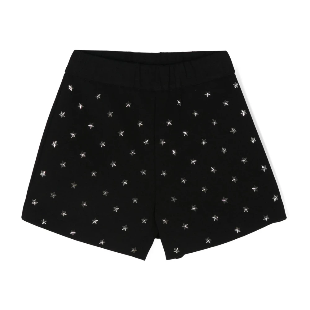 Balmain Studded High-Waist Shorts Black, Flicka