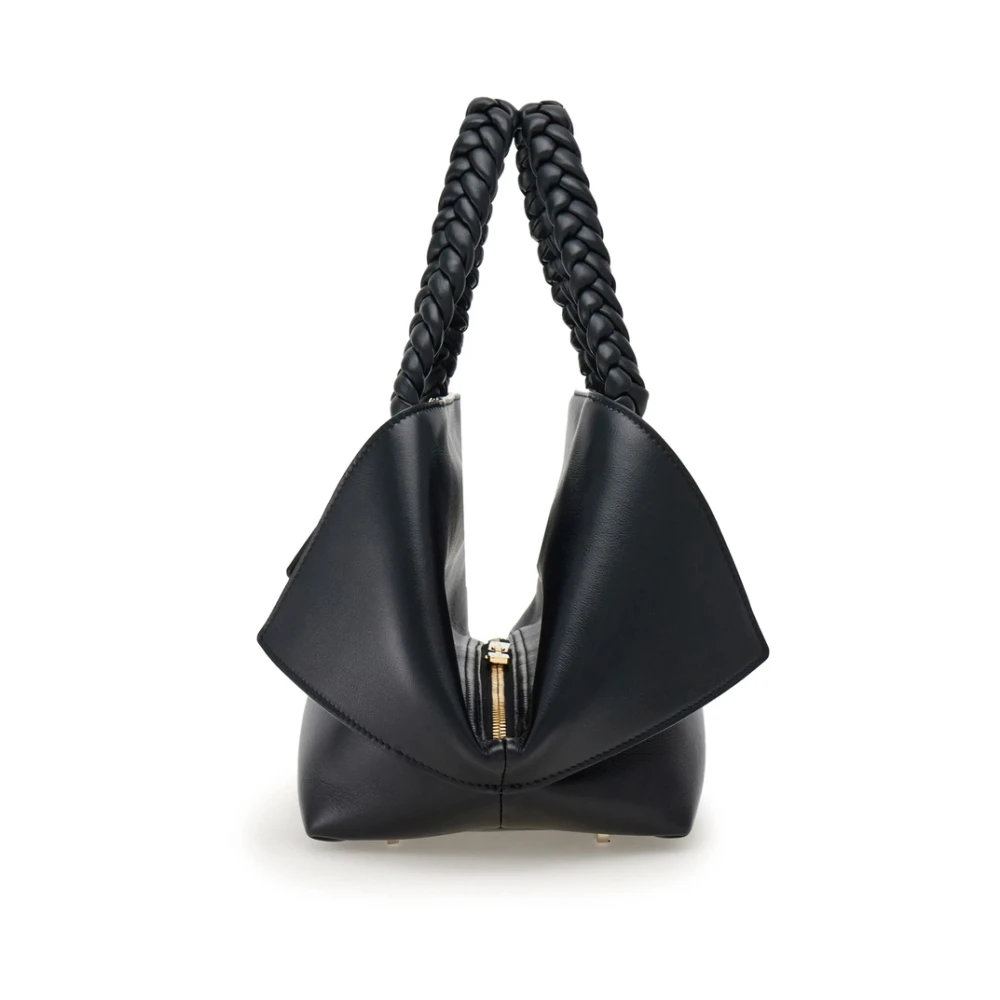 Salvatore Ferragamo Zwarte leren schoudertas top rits Black Dames
