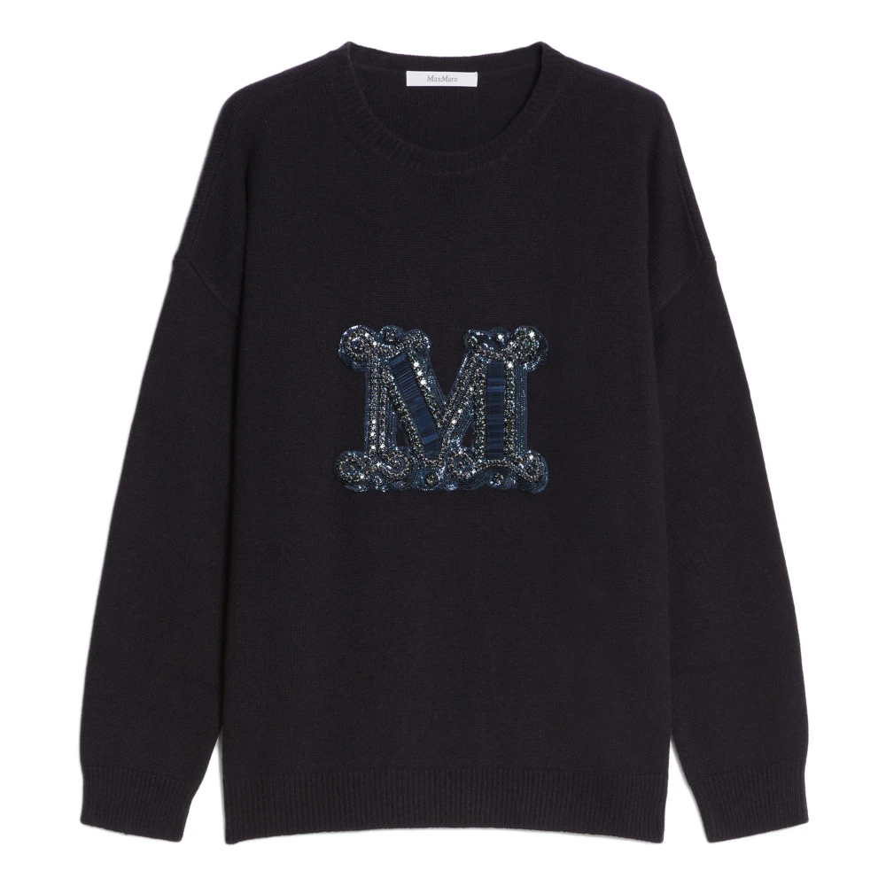 Max Mara Blauwe Ronde-Hals Gebreide Trui voor Vrouwen Blue Dames