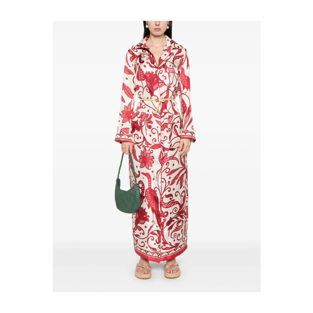 F.r.s For Restless Sleepers Witte Jurk met Zakken Multicolor Dames