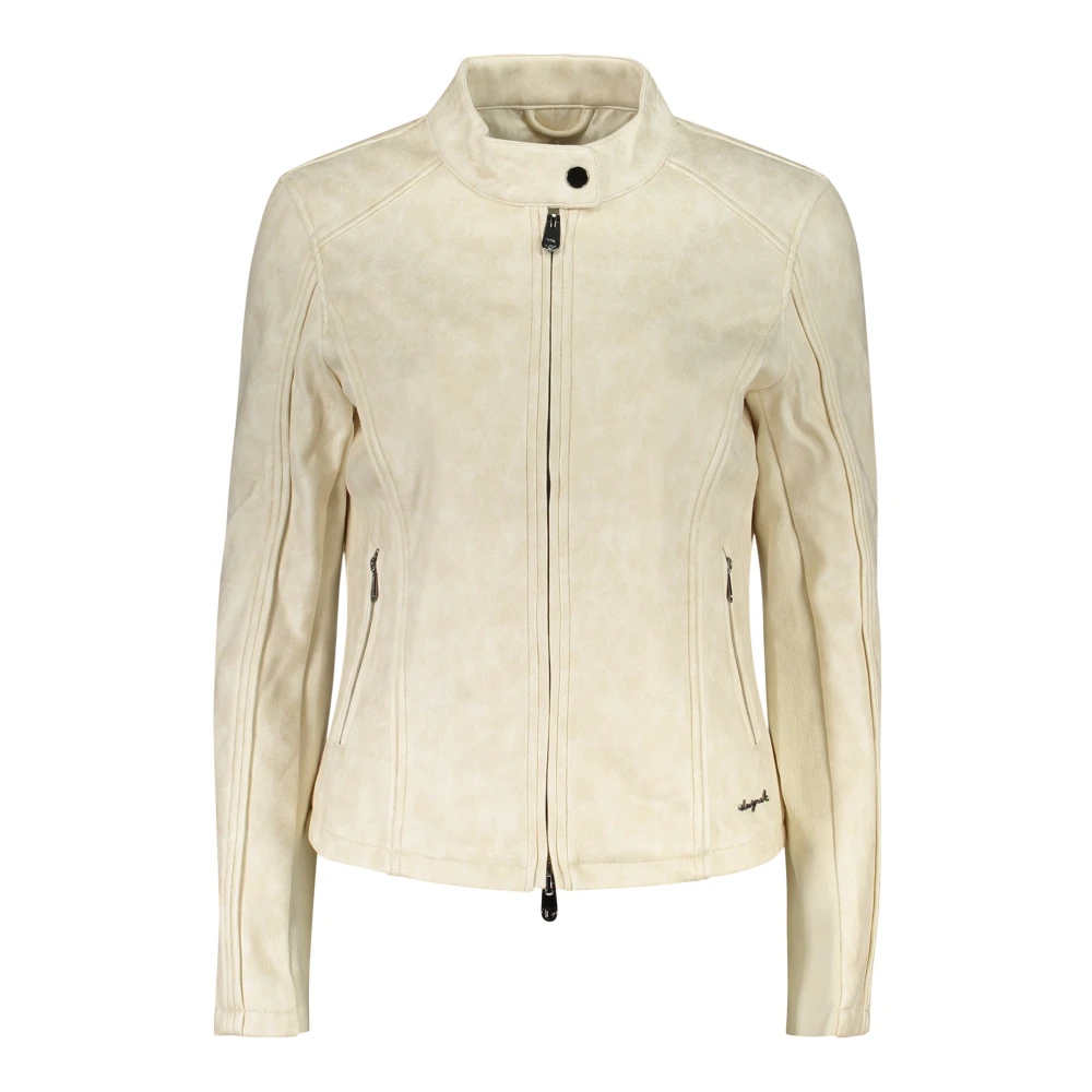 Desigual Women's White Mandarin Collar Jacket