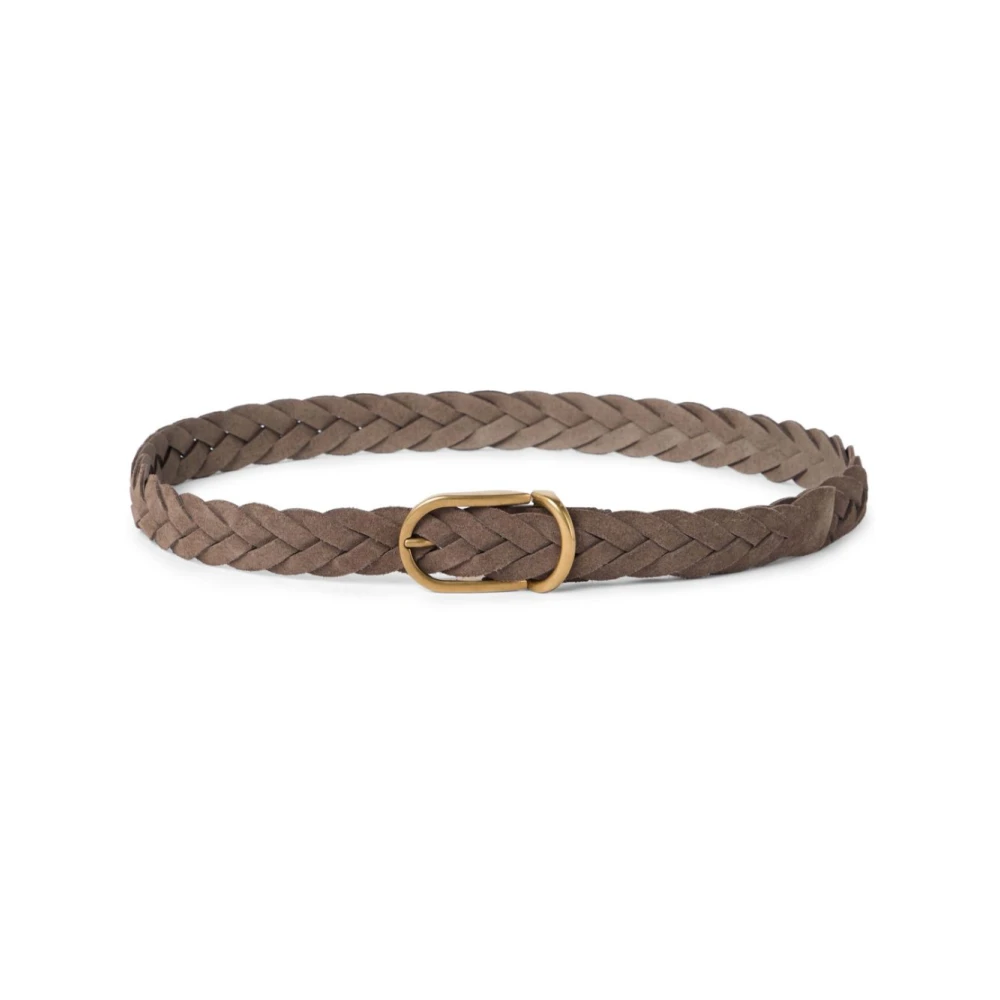 BRUNELLO CUCINELLI Bruine Leren Riemen Brown Heren