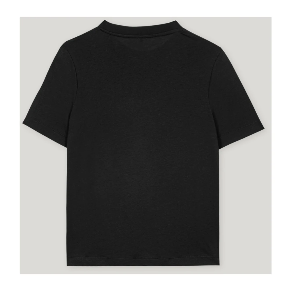 LUISA CERANO Glitter Logo T-shirt van biologisch katoen Black Dames