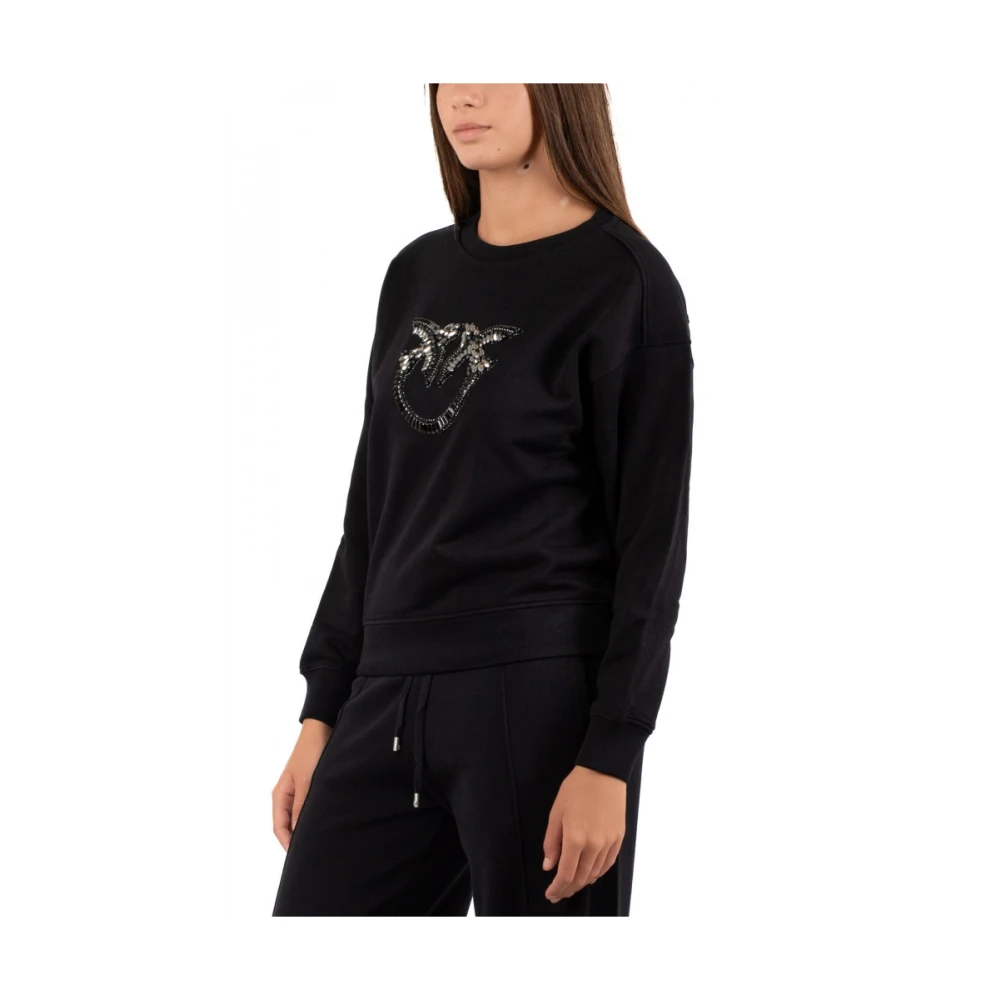 pinko Dames Sweatshirt in Roze Black Dames