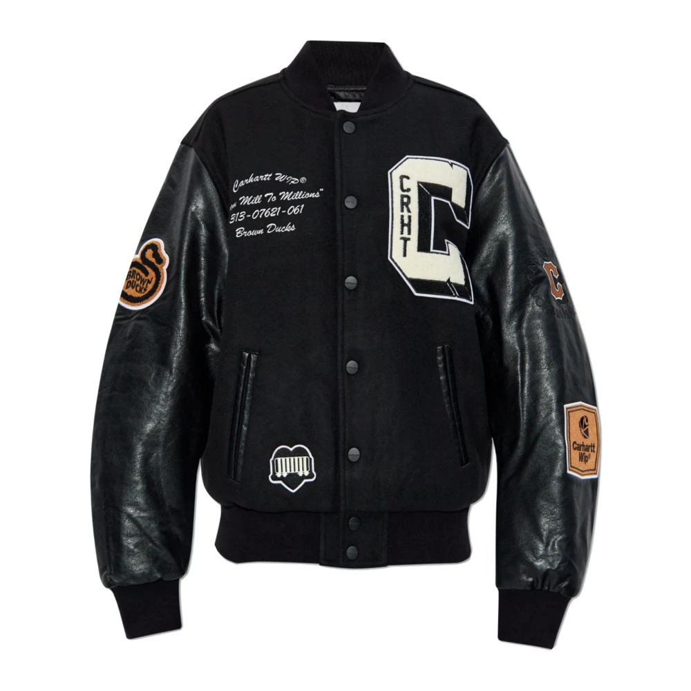 Carhartt WIP Eendenbomberjack in bruin en zwart Black