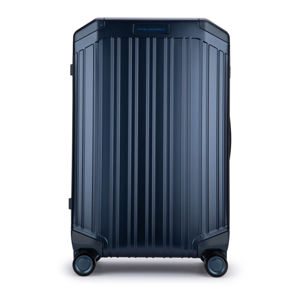 Piquadro Aluminium en leren trolleytas Blue Unisex