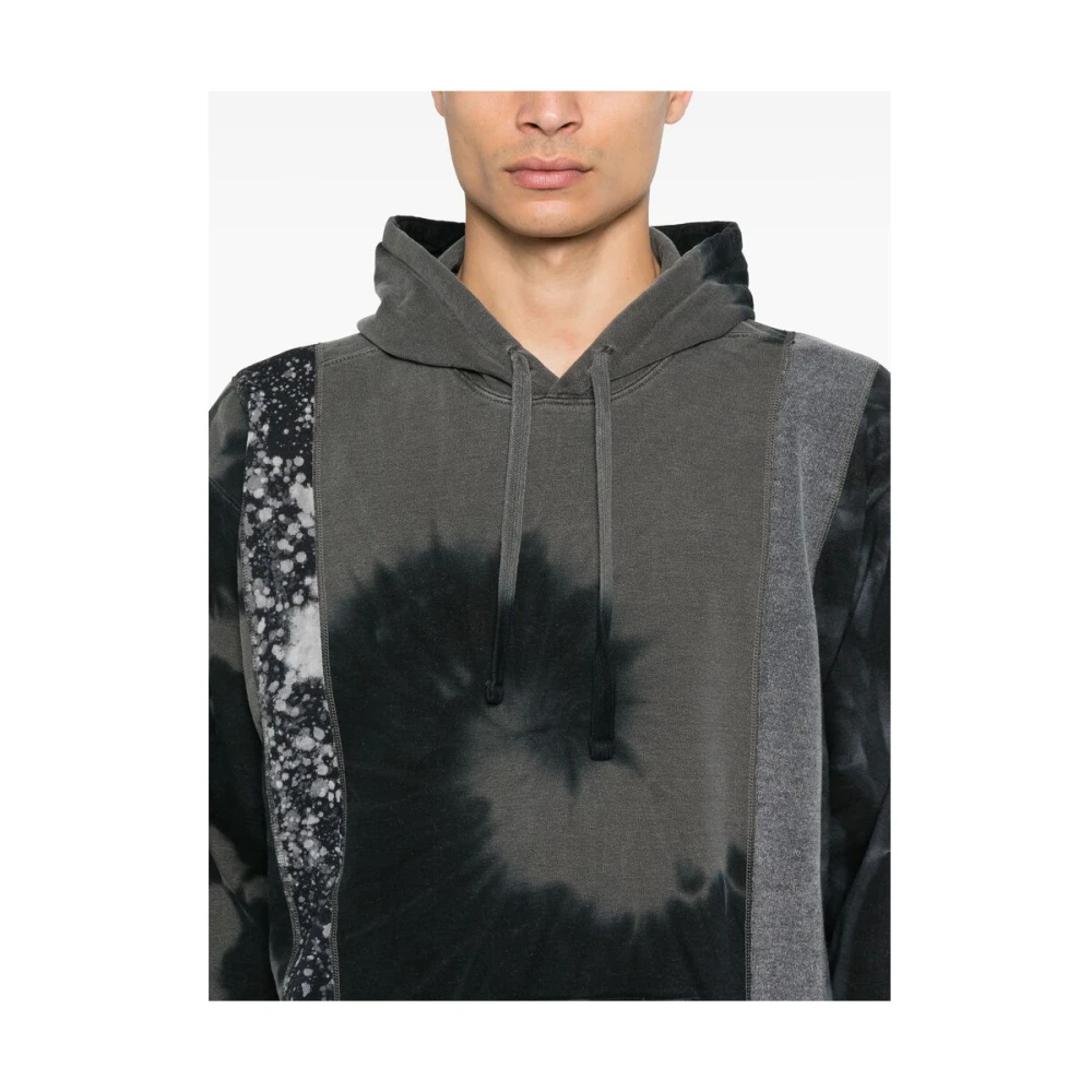 Needles Abstract Patchwork Hoodie Sweatshirt Gray Heren