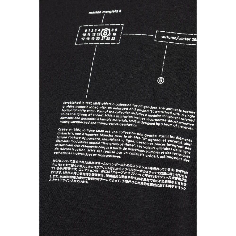 MM6 Maison Margiela Bedrukt T-shirt Black Heren
