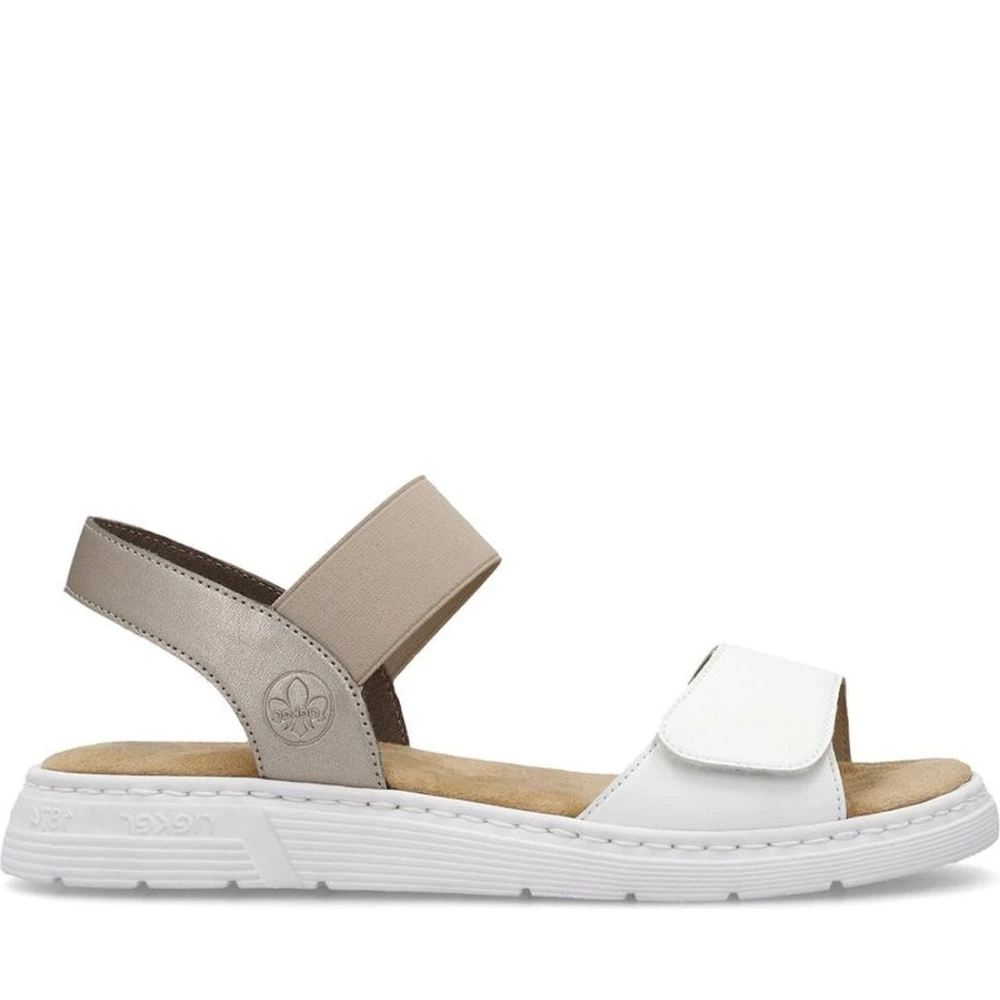 Rieker Multicolor Flat Sandals, Female, 6 Uk, White Open Flat Sandals
