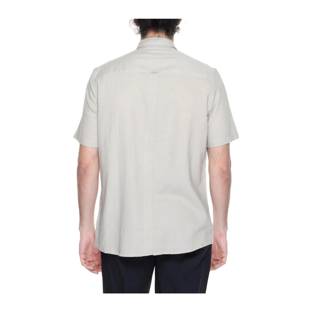 Antony Morato Beige Linen Blend Short Sleeve Shirt Beige Heren