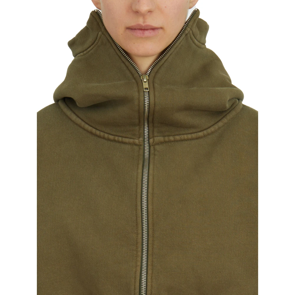 Entire Studios Cropped Militaire Zip Hoodie Green Dames