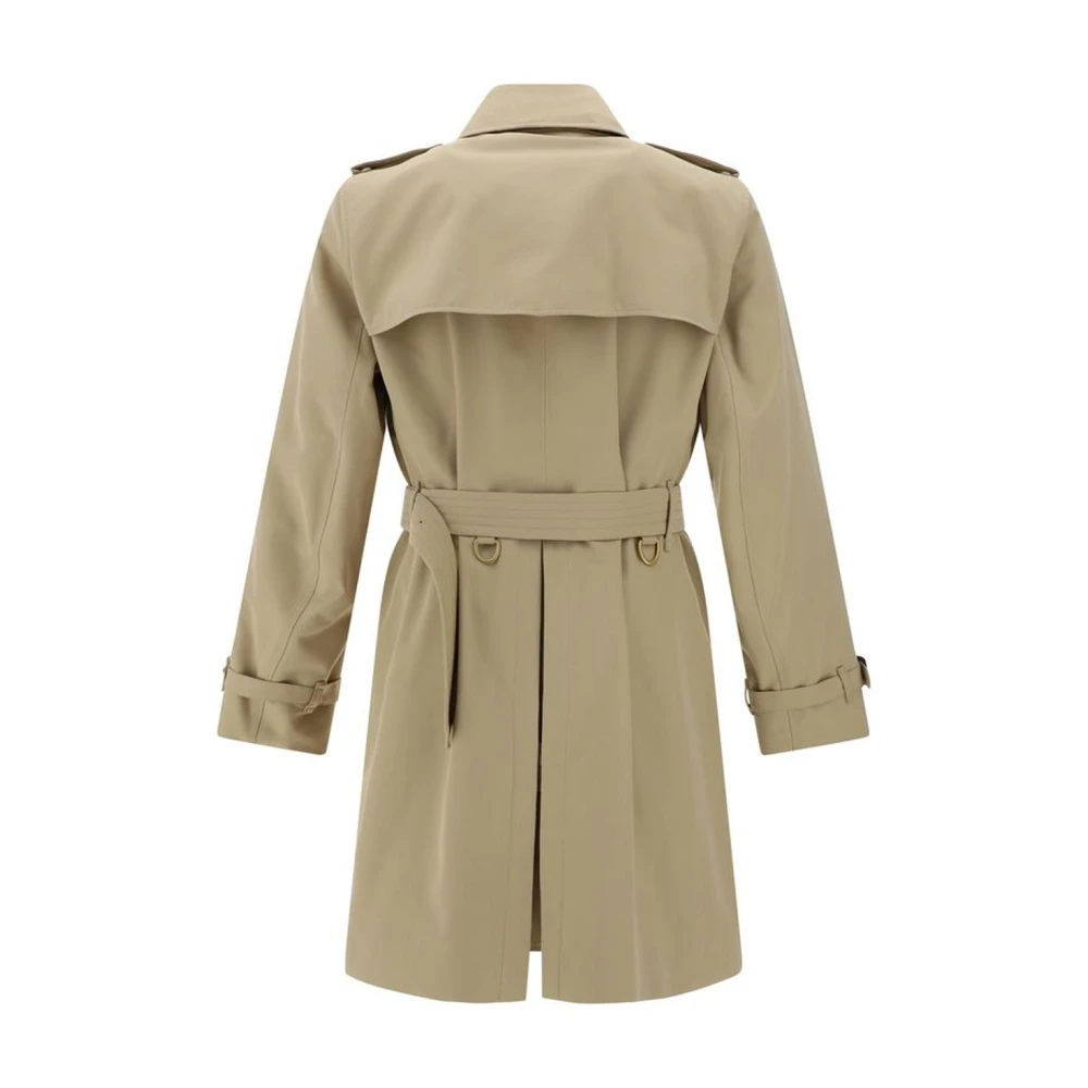 Burberry Klassieke Double-Breasted Katoenen Jas met Riem Beige Heren