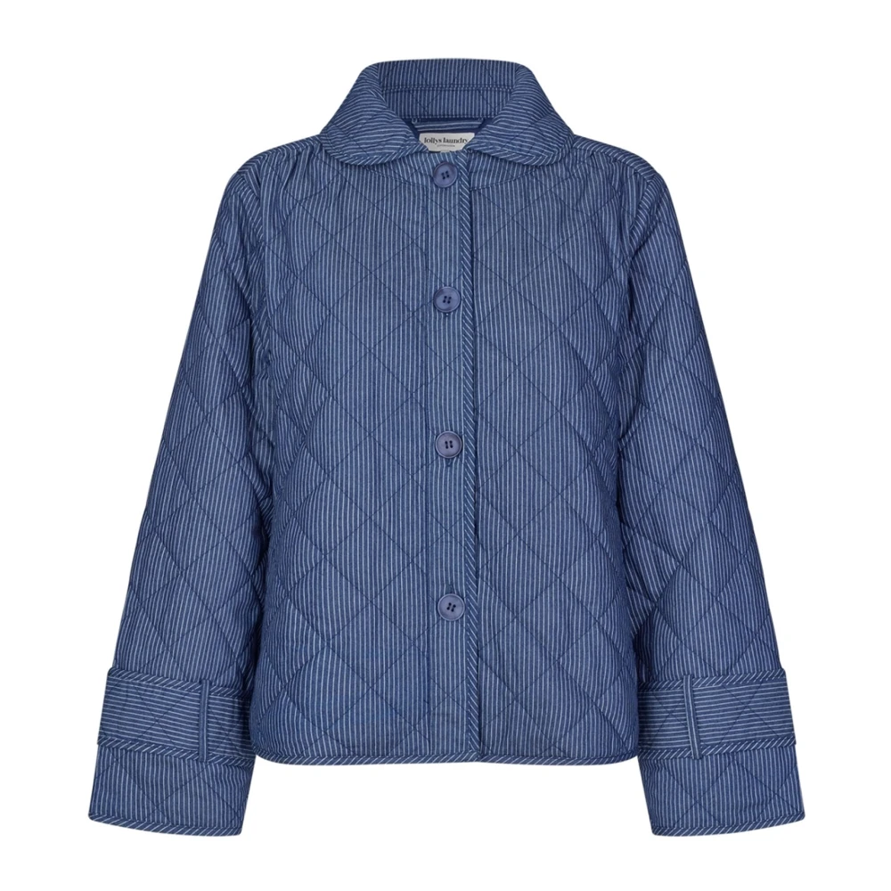 Lollys Laundry Women's Blue Elegant Dark Jacket With Round Collar - Light Jackets - 2XL - Jackets