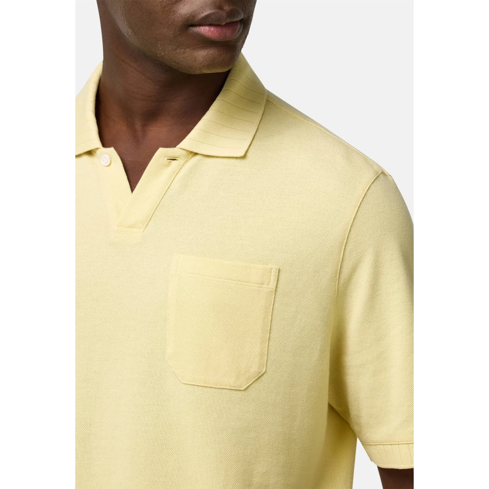 Boggi Milano Katoenen Piqué Poloshirt Beige Heren