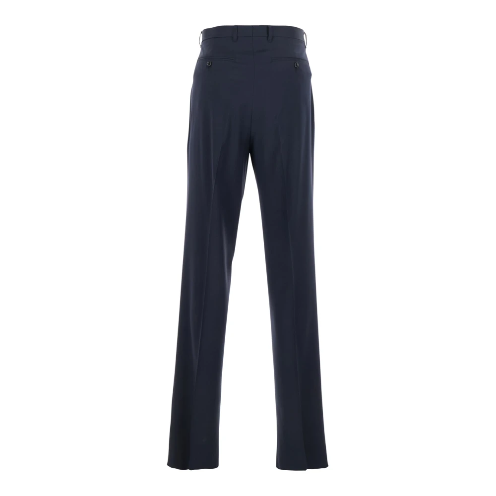 Lardini Blauwe op maat gemaakte broek met dubbele pence Blue Heren
