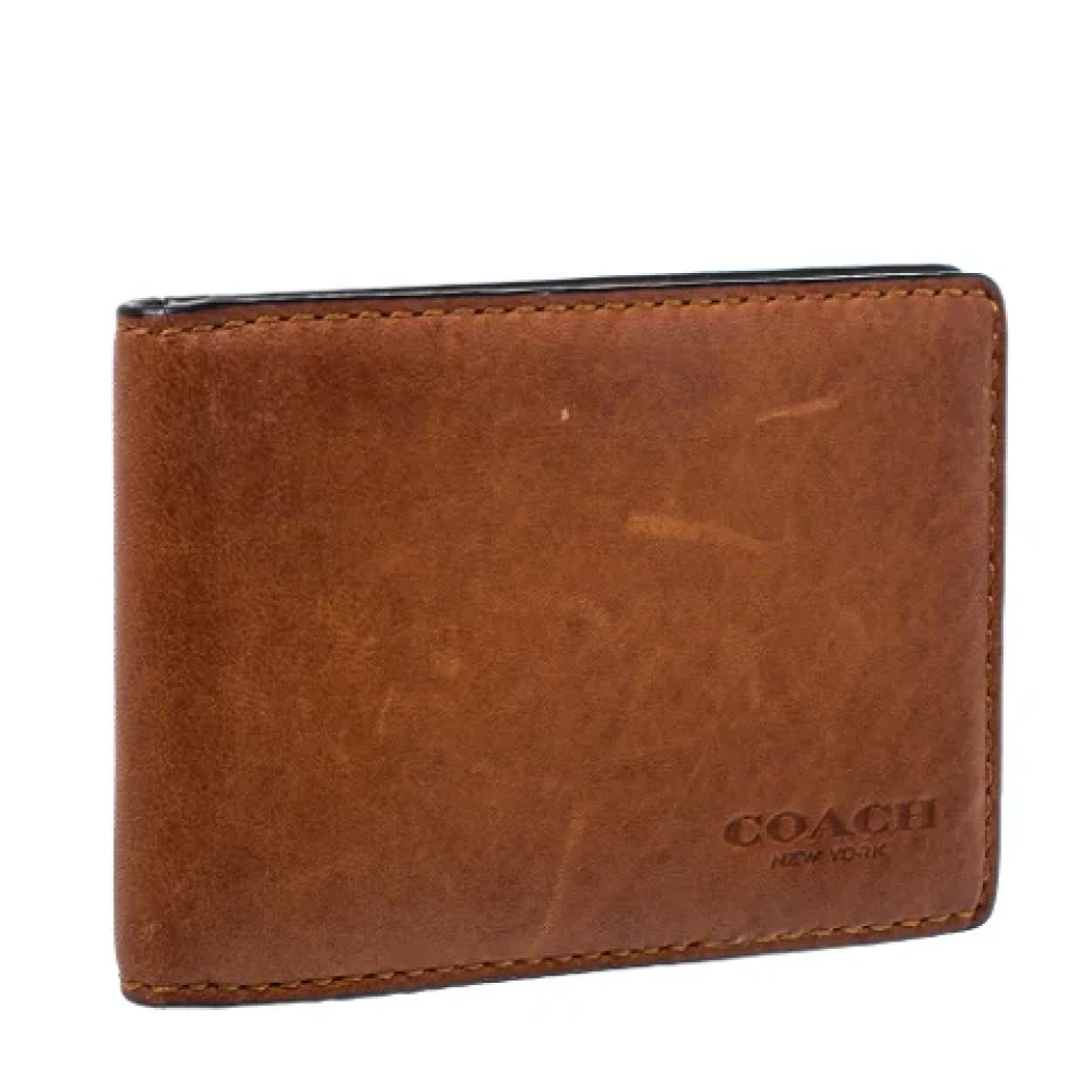 Coach Pre-owned Leather wallets Brown Dames
