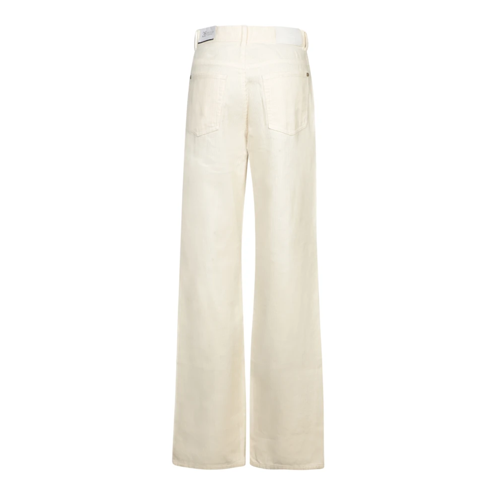 7 For All Mankind Wijde Broek Zomerse Stijl White Dames
