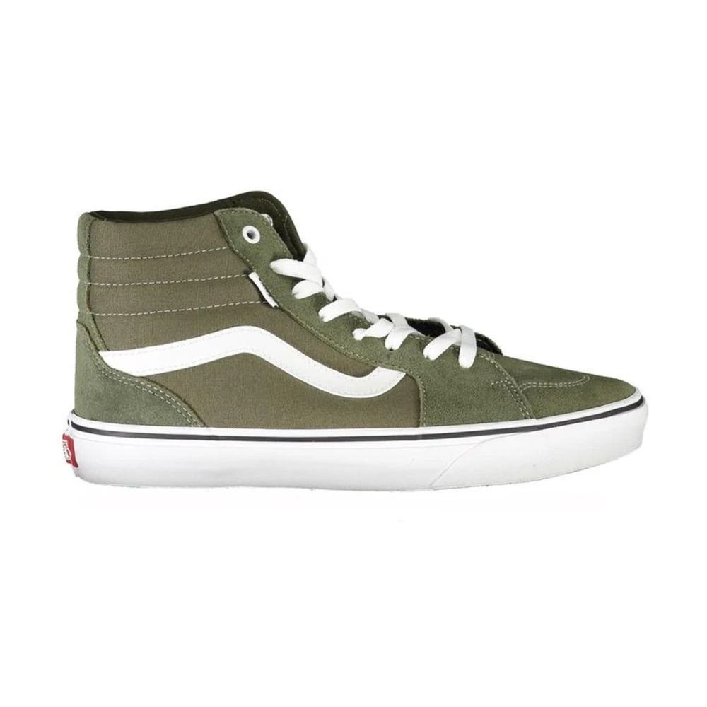 Vans Men's Green Sneakers, 6 1/2 Uk, High-Top Trainers With Contrast Details