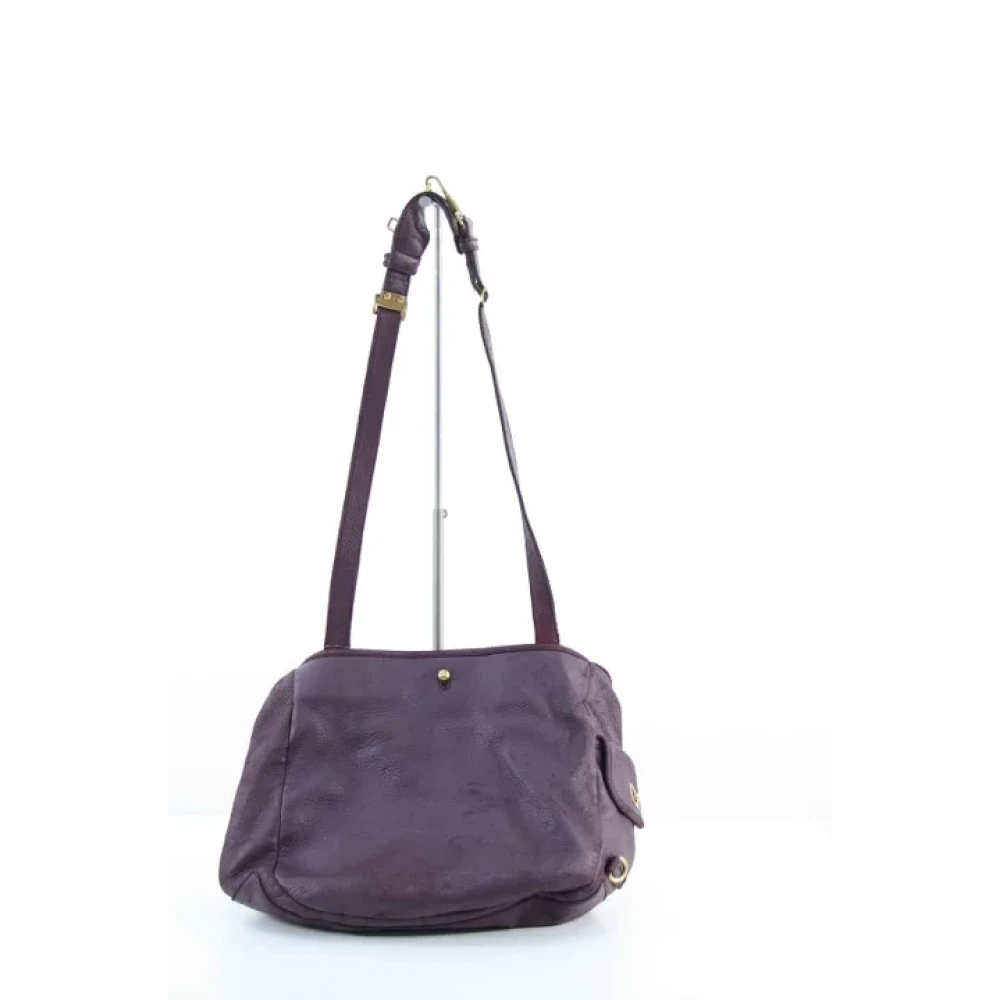Saint Laurent Vintage Pre-owned Leather shoulder-bags Purple Dames