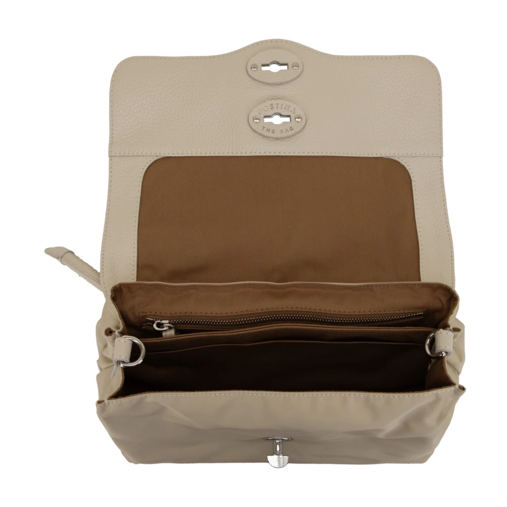 Zanellato Leren Schoudertas met Afneembare Band Beige Dames