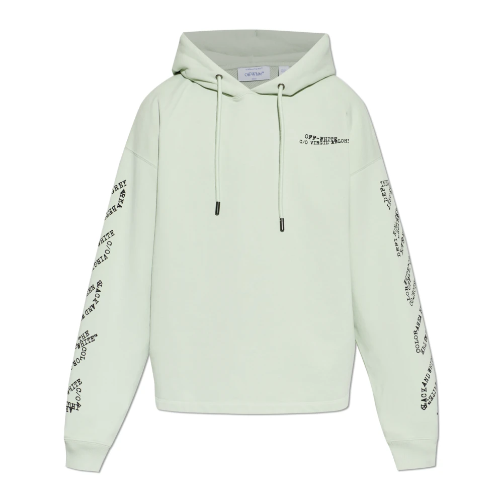 Off White Men's Green Type Arrow Diag Loose Hoodie - Hoodies - M - Sweatshirts & Hoodies