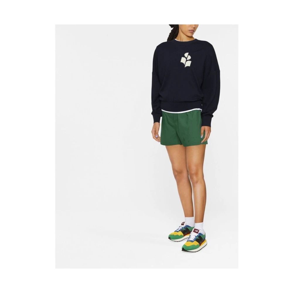 Isabel Marant Étoile Midnight Blue Logo Crew Neck Sweater Blue Dames