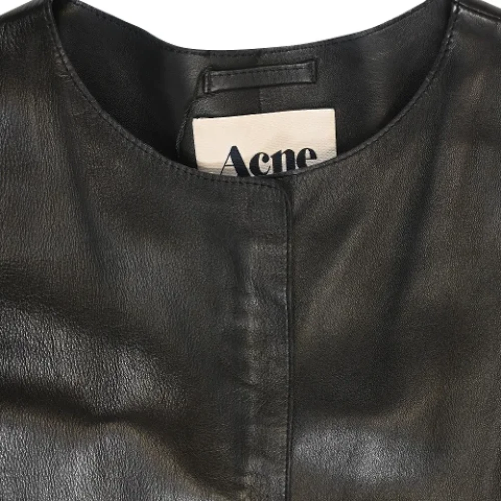 Acne Studios Pre-owned Leather outerwear Black Dames