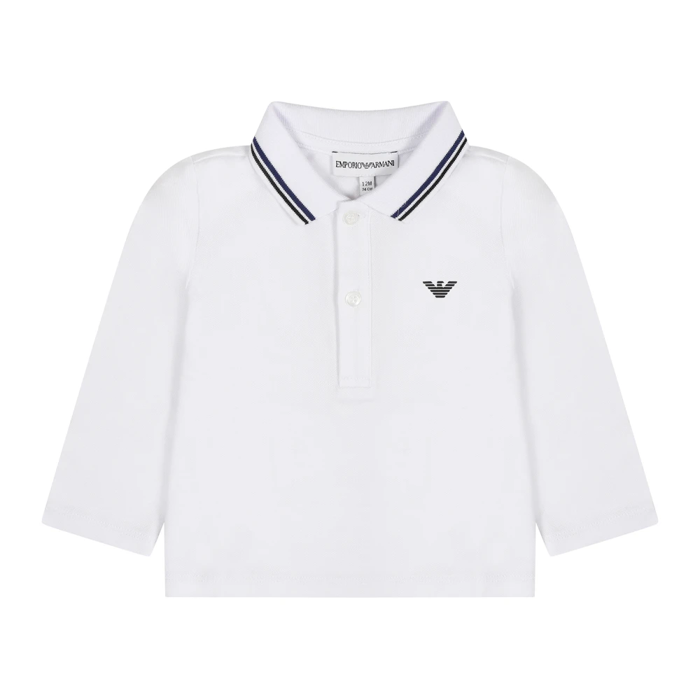 Emporio Armani Långärmad Polo Skjorta Vit Bomull White, Pojke