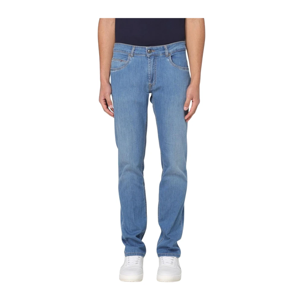 Fay Men's Blue Straight Leg Jeans - Slim Fit Jeans - W33 - Jeans