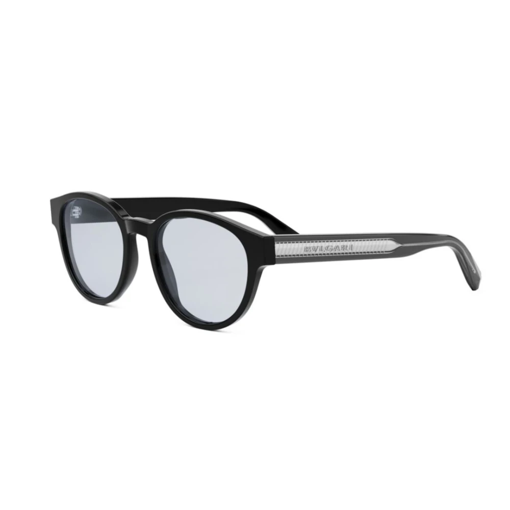 Bvlgari Unisex Black Round-Frame Glasses - Glasses - 52 Mm - Accessories