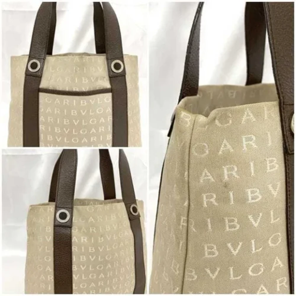 Bvlgari Vintage Pre-owned Leather totes Beige Dames