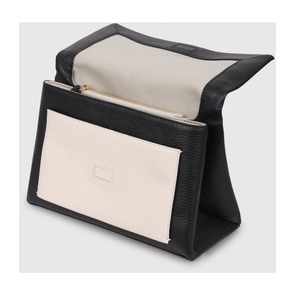 Coccinelle Schoudertas met geribbelde textuur Black Dames
