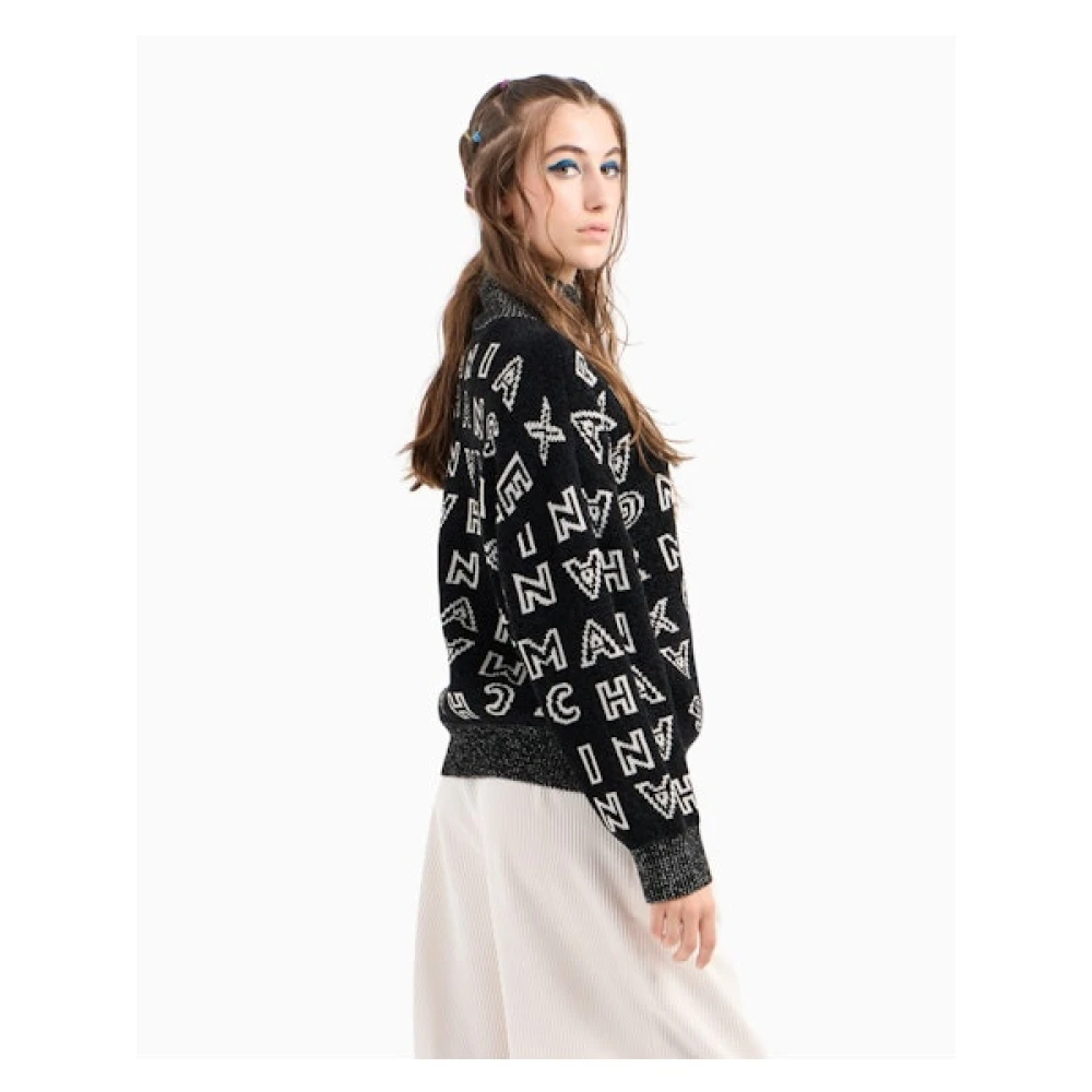 Armani Exchange Wintertrui met turtleneck en logo detail Black Dames