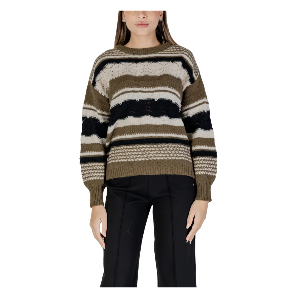 Ichi Herfst Winter Dames Gebreide Kleding Collectie Green Dames