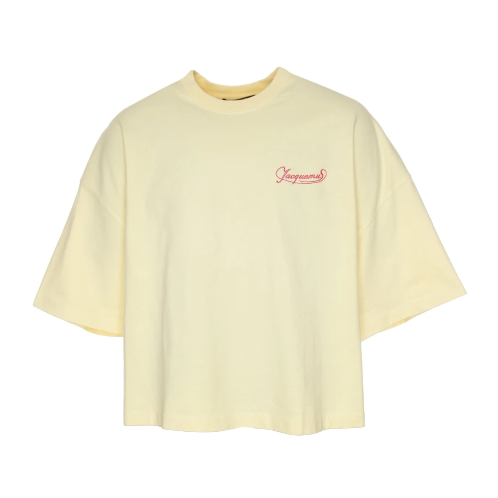 Jacquemus Rib T-shirt met korte mouwen Yellow Heren