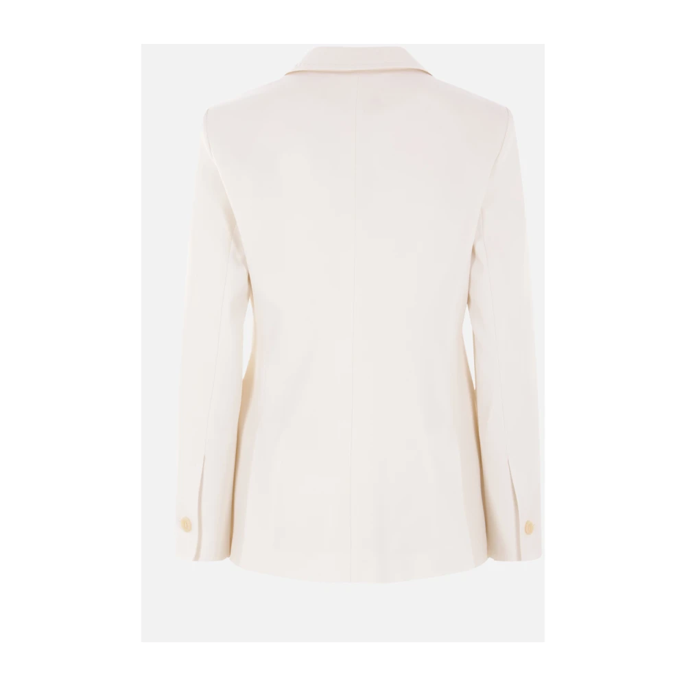 Max Mara Ivoor Wol Single-Breasted Jas White Dames