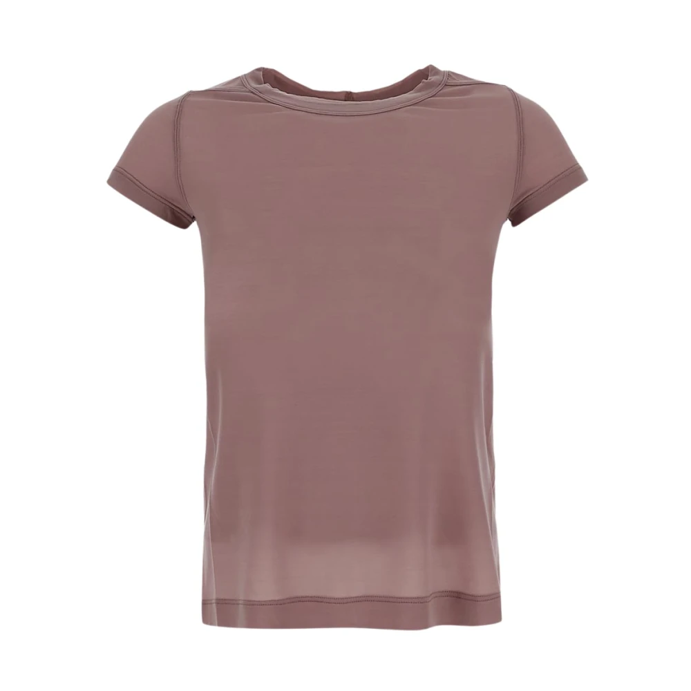Rick Owens Luxe Cupro Cropped T-Shirt Pink Dames