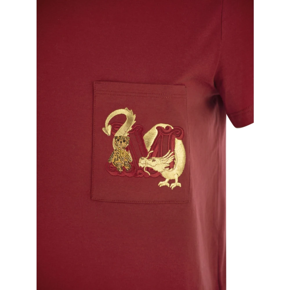 Max Mara Sportieve T-shirt met zak Red Dames