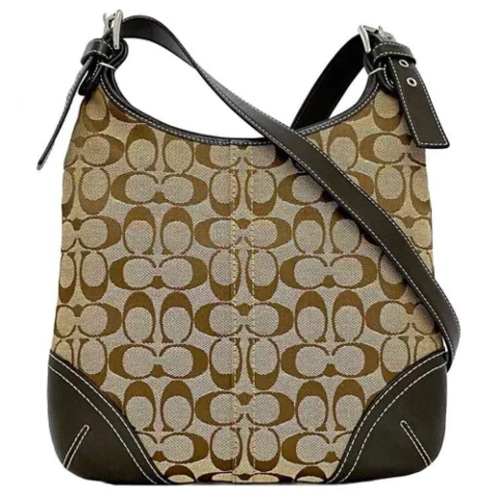 Coach Pre-owned Canvas shoulder-bags Beige Dames