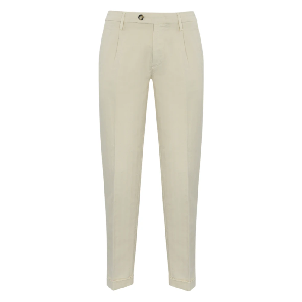 Re-Hash Ivoor Katoen Linnen Broek Regular Fit Beige Heren