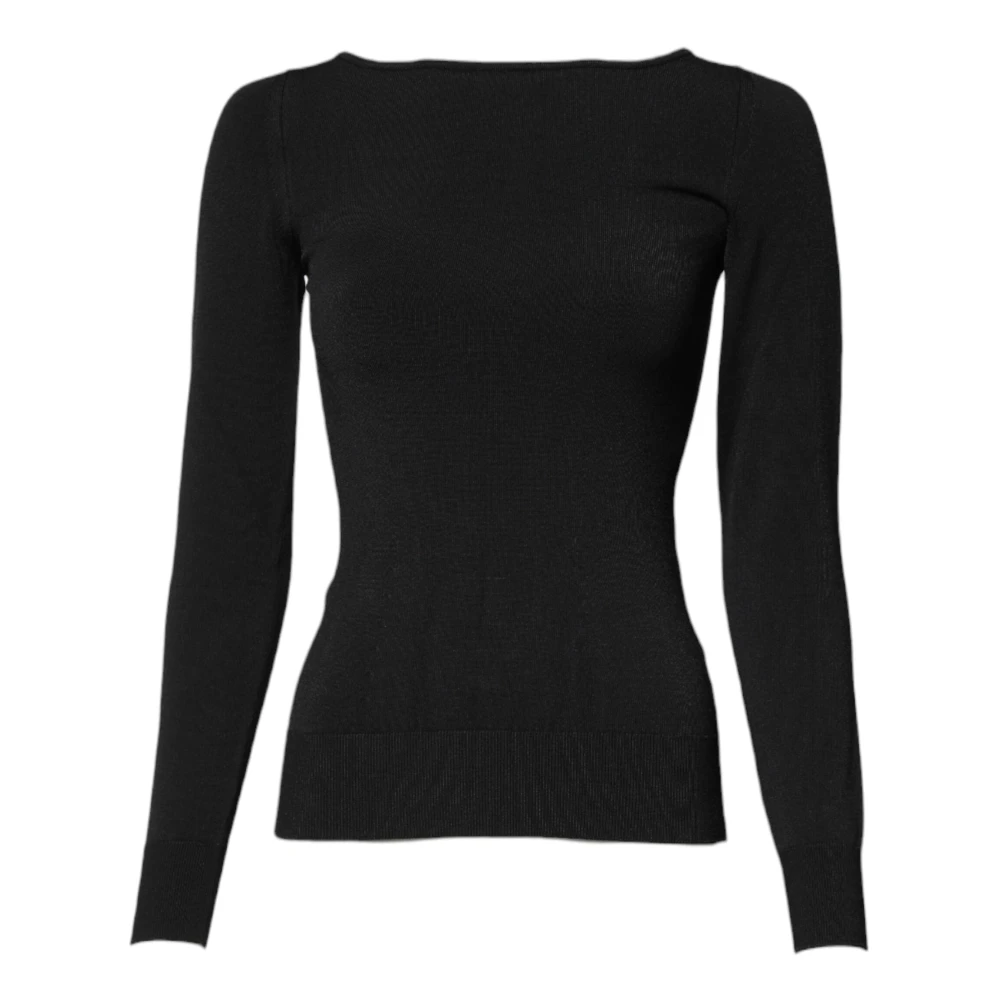 Dolce & Gabbana Women's Black Long Sleeve T-Shirts, 2XS, Long Sleeve Blouse Top