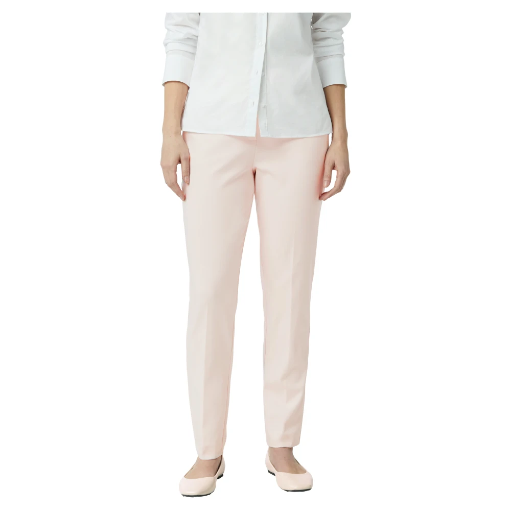 comma Elastische Sigarettenbroek met Plooi Pink Dames