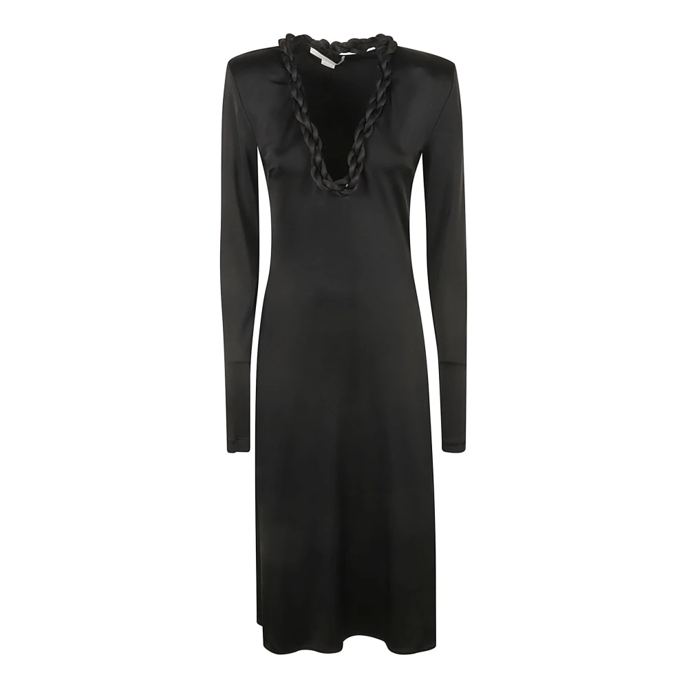 Stella Mccartney Zwarte V-gevlochten jurk Black Dames