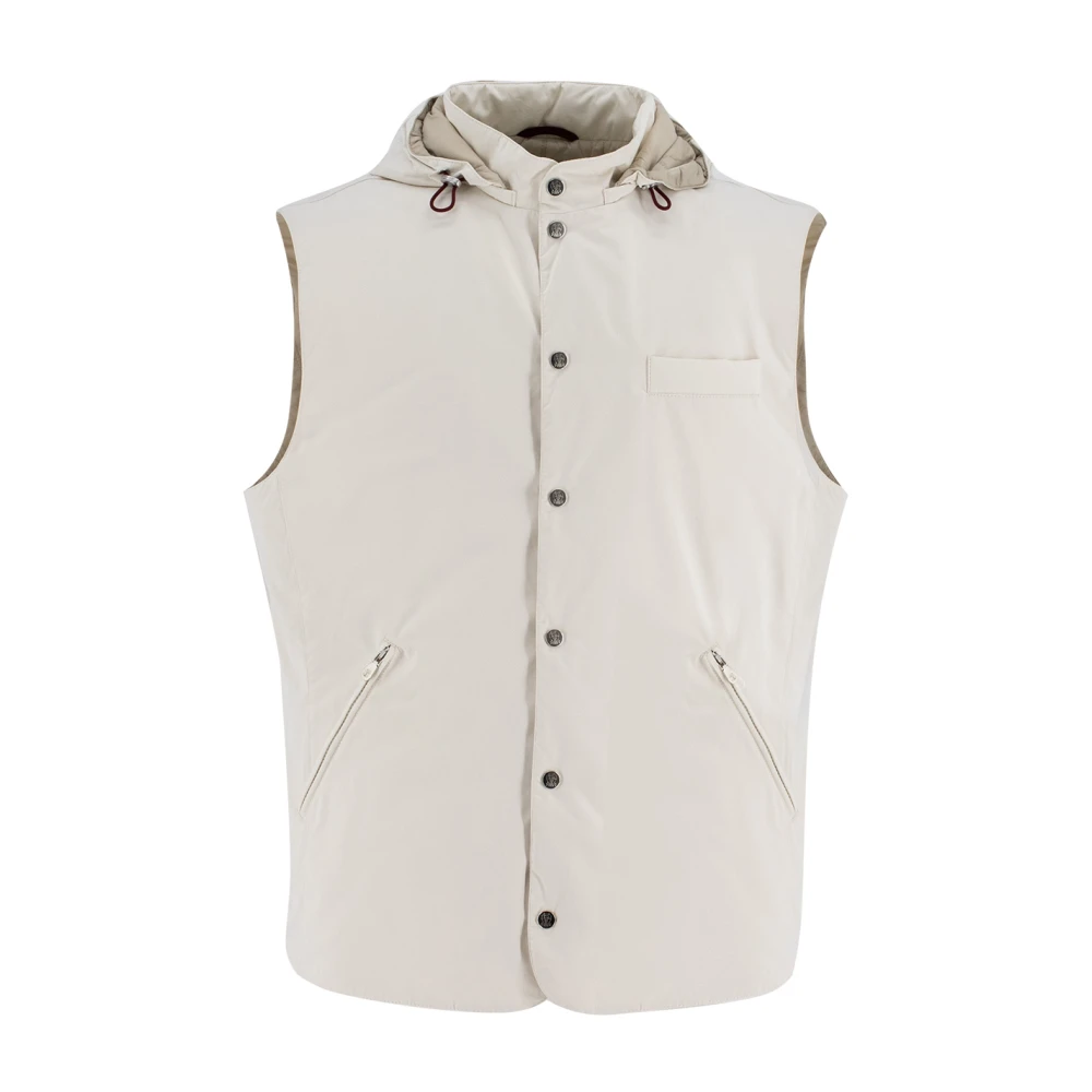 Brunello Cucinelli Men's Gray Lightweight Hooded Waistcoat - Waistcoats - 3XL - Jackets