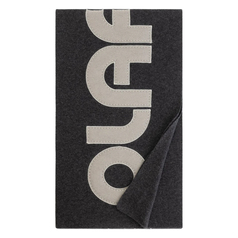 Olaf Hussein Retro Applique Scarf Dark Grey - Female - Winter Scarves - Gray - One Size - Accessories