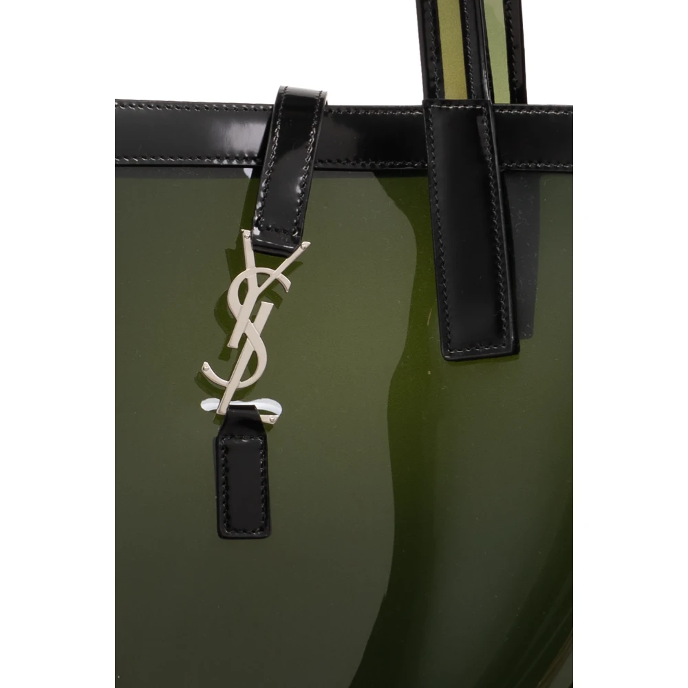 Saint Laurent Medium Shopper Tas Green Dames
