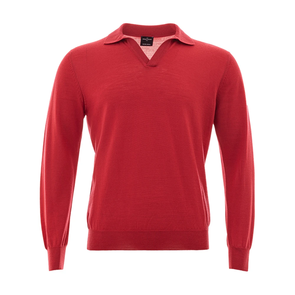 Gran Sasso Lange Mouw Polo Tennisshirt Red Heren