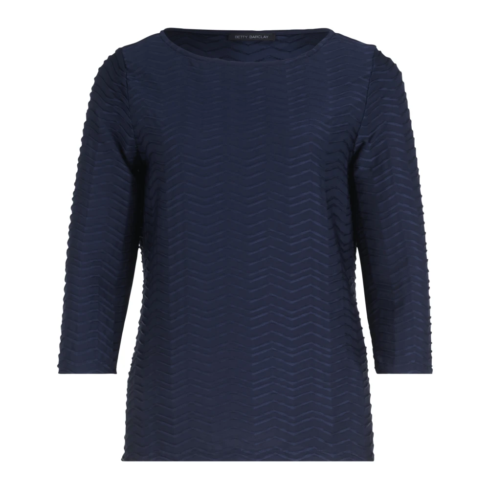 Betty Barclay Gestreepte Glitter Bootneck Top Blue Dames
