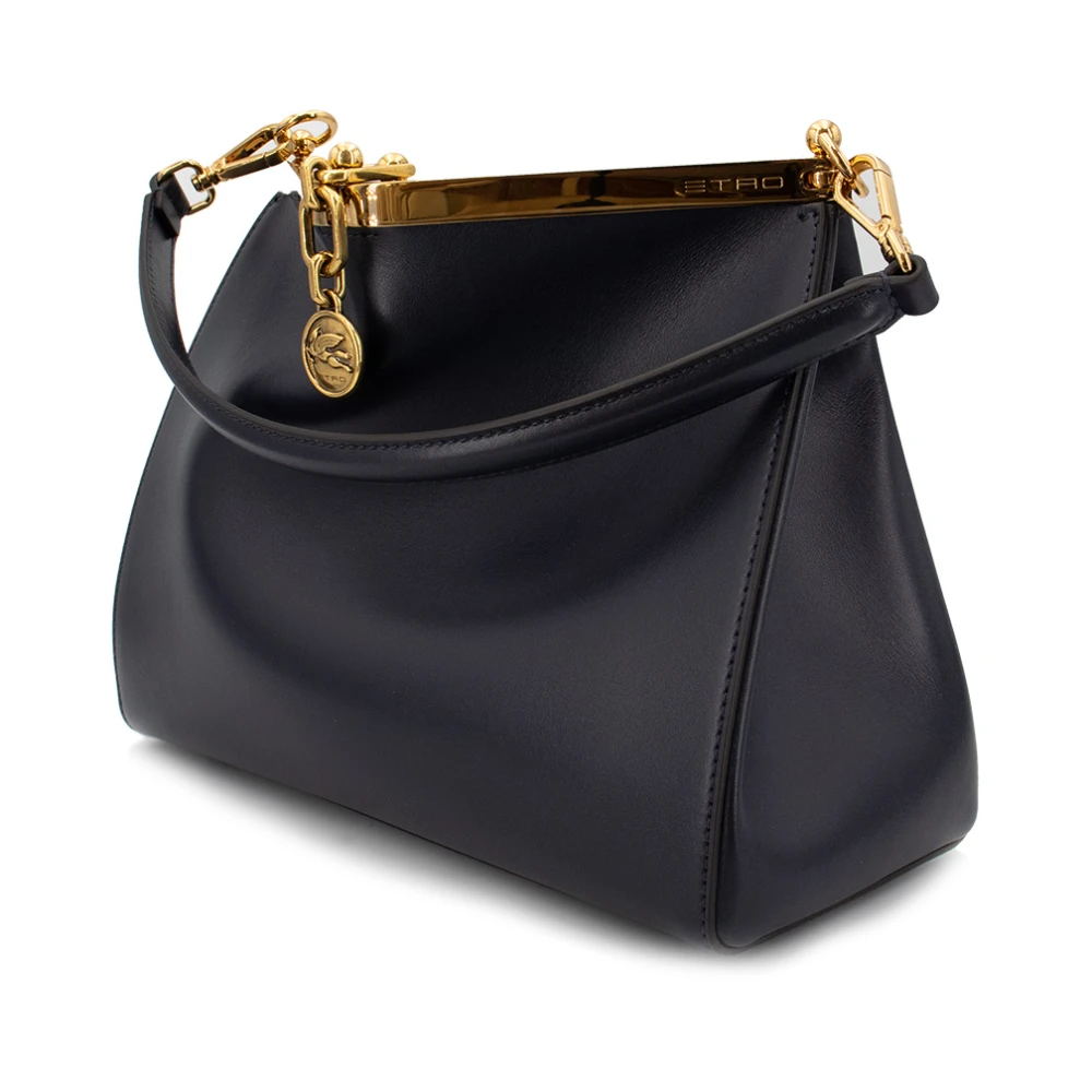 ETRO Leren Vela Tas met Metalen Sluiting Blue Dames