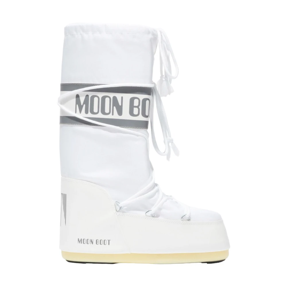 Moon Boot Men's White Winter Boots, 5 Uk, Icon Nylon Snow Boots